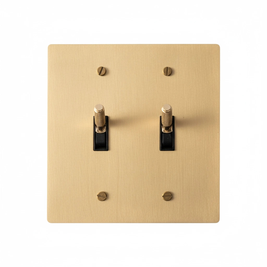 Esmerow Vintage Messing-Rändel-2-Gang-Kippschalter