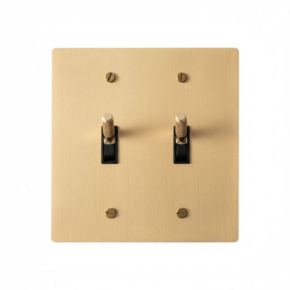 Esmerow Vintage Messing-Rändel-2-Gang-Kippschalter