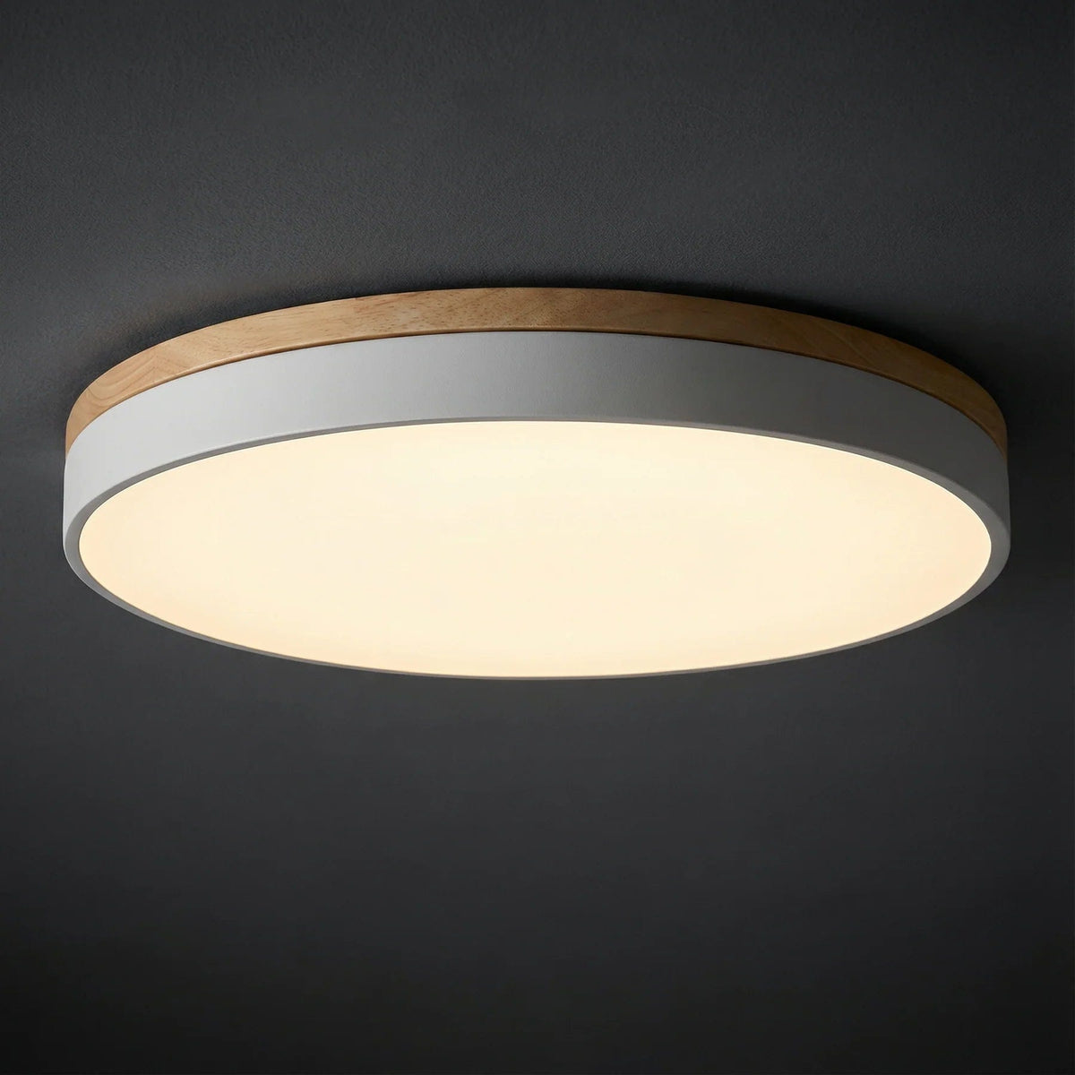 Dimmbares Deckenlicht mit Holzpaneel