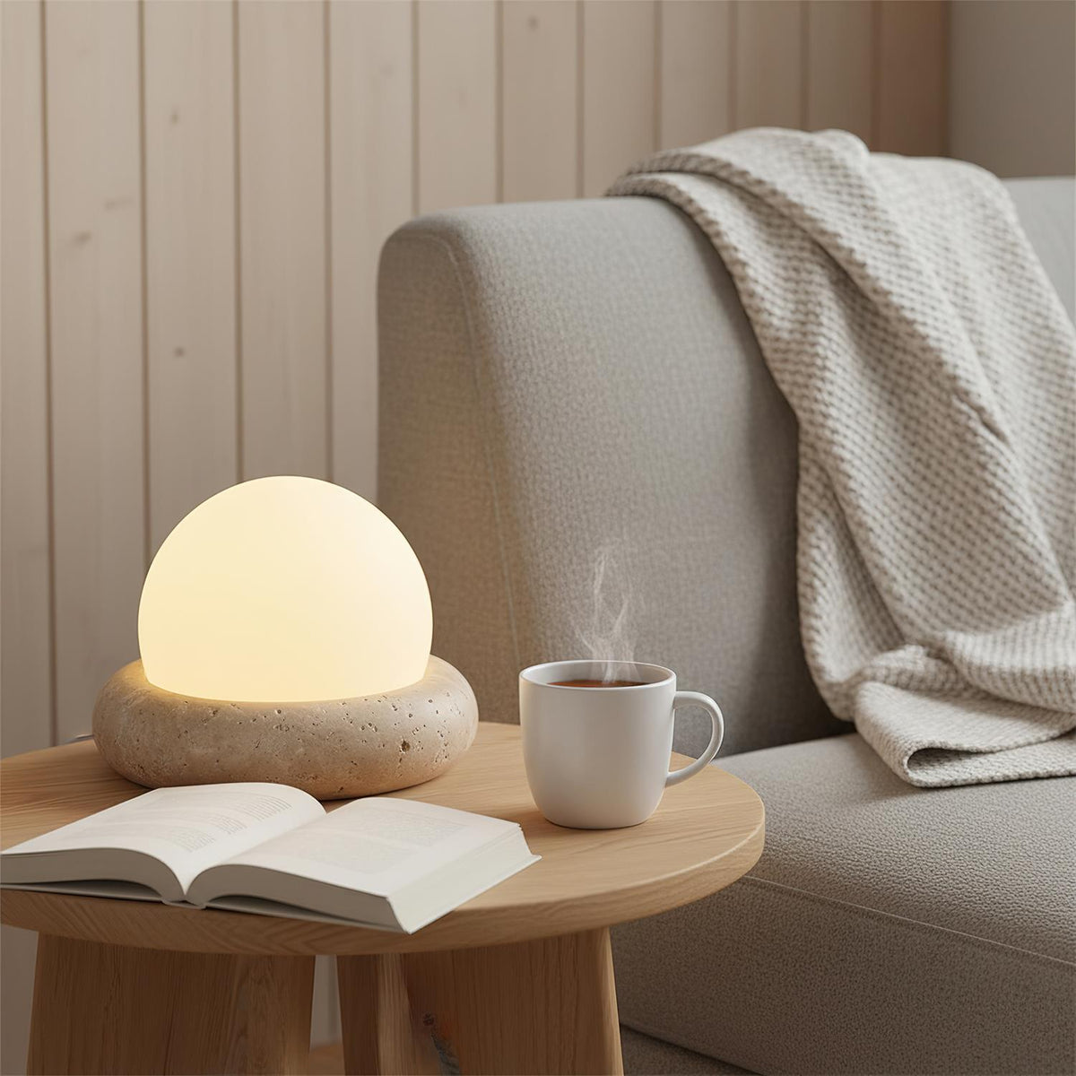 Orlando Wabi-Sabi-Travertin-Tischlampe