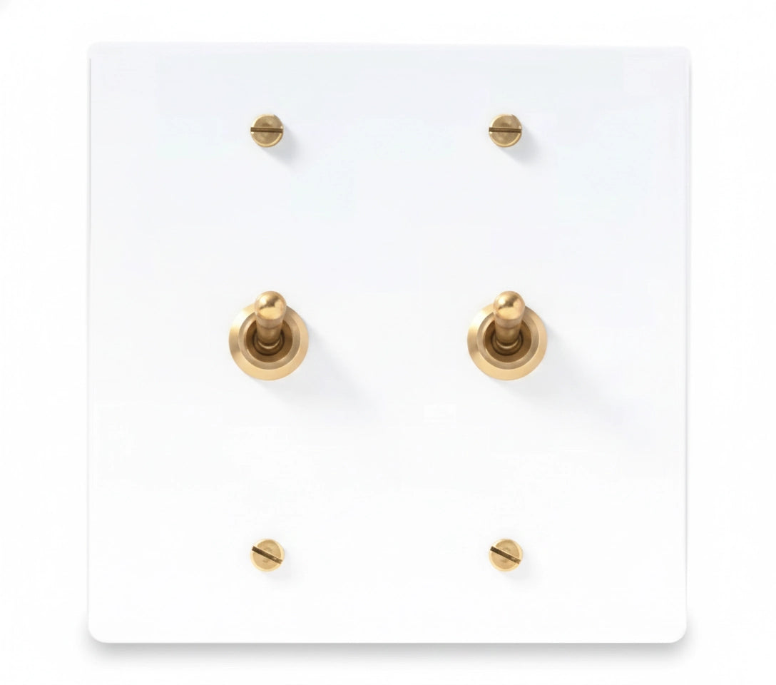Aldrevo Vintage Messing-Doppelschalter mit Kippschaltern