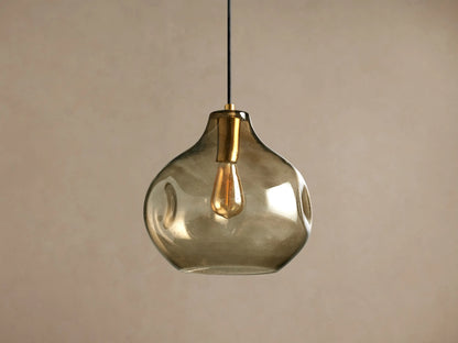 Pendelleuchte mit gesprenkeltem Glasschirmreg;