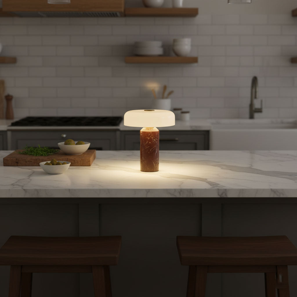 Vestara Art-déco-Marmor-Tischlampe