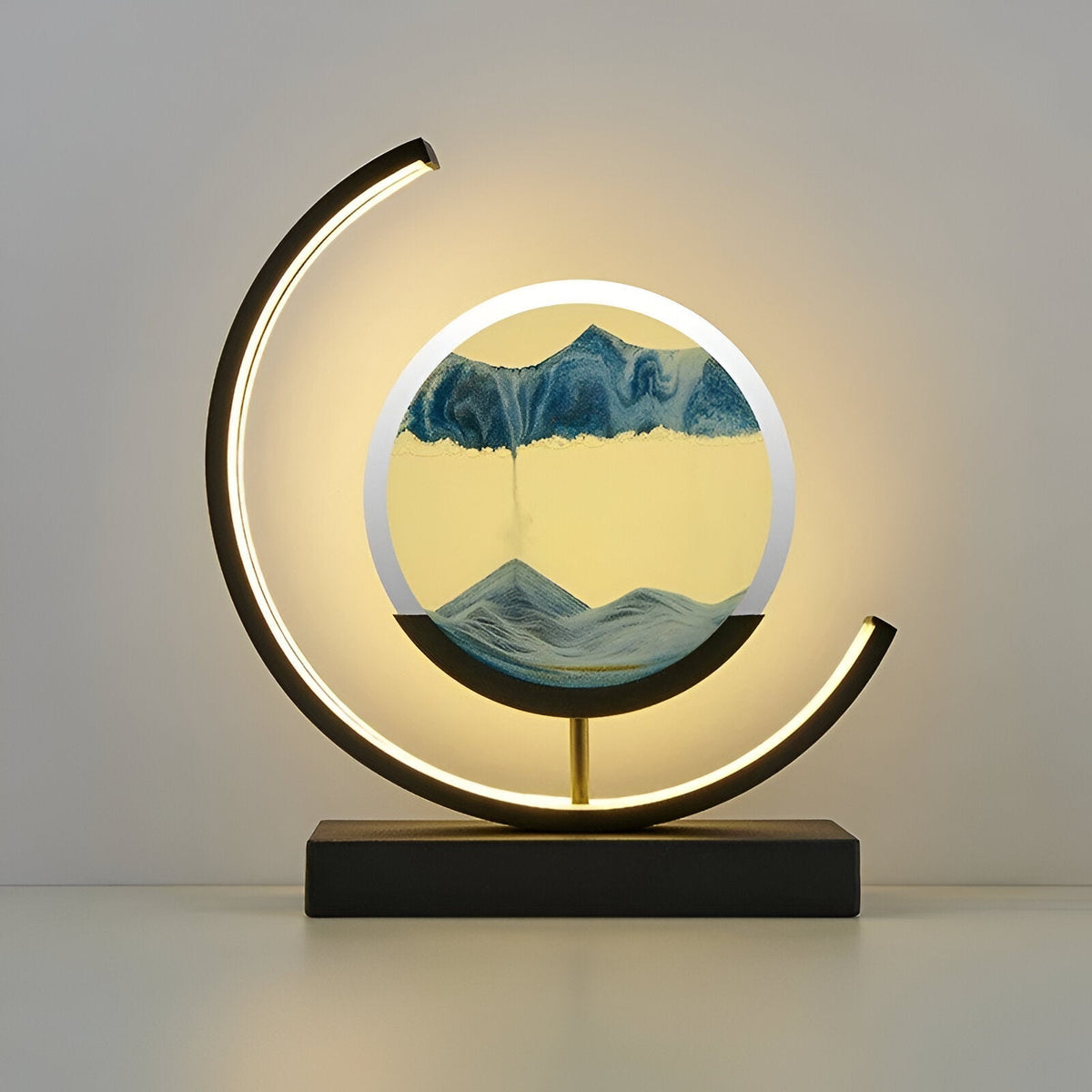 Sandveil minimalistische Aluminium-Tischlampe mit Sandkunst