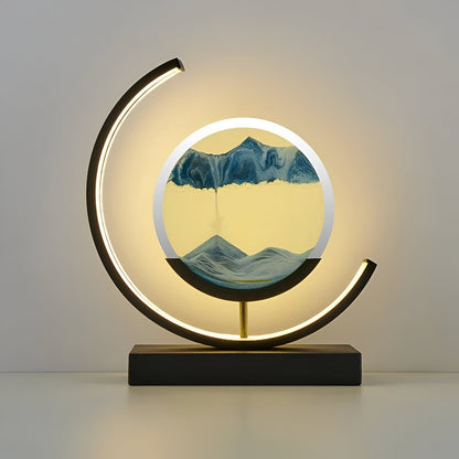 Sandveil minimalistische Aluminium-Tischlampe mit Sandkunst