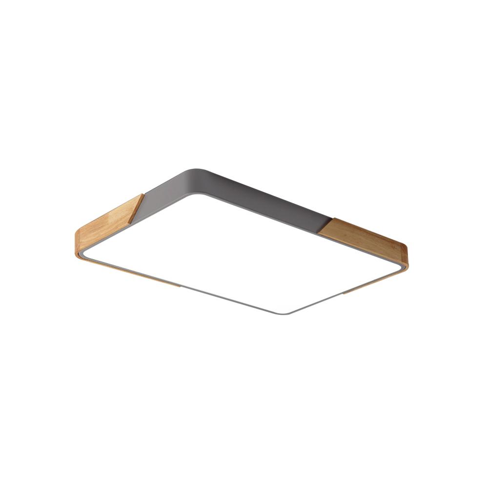 Quadrova rechteckige skandinavische LED-Deckenleuchte aus Holz