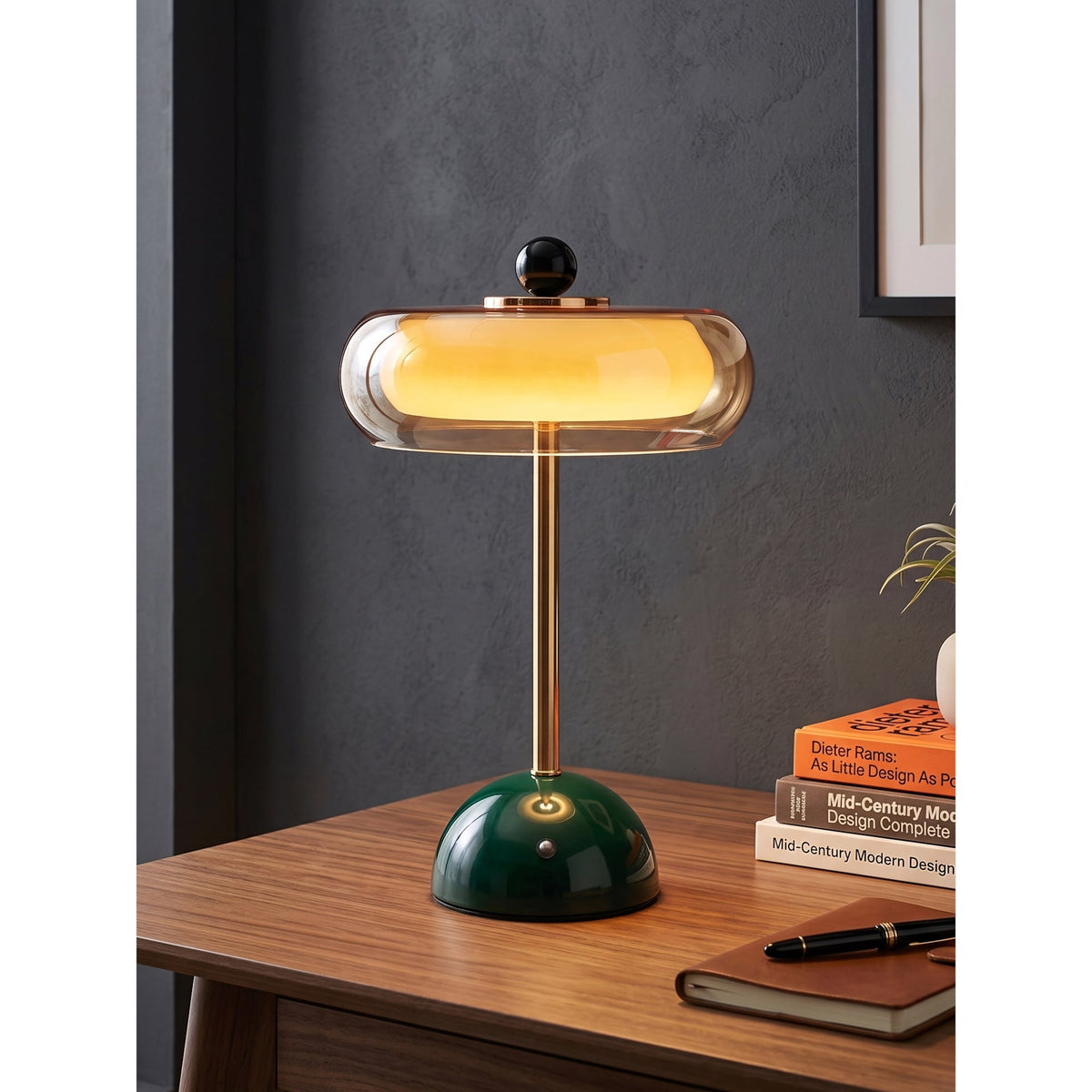 Quorren Art-déco-Glas-Tischlampe