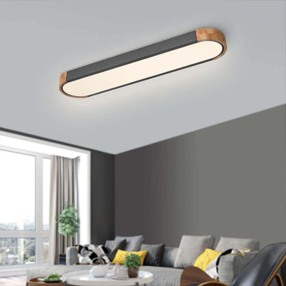 Ovalyn minimalistischer ovaler LED-Deckenleuchte aus Holz