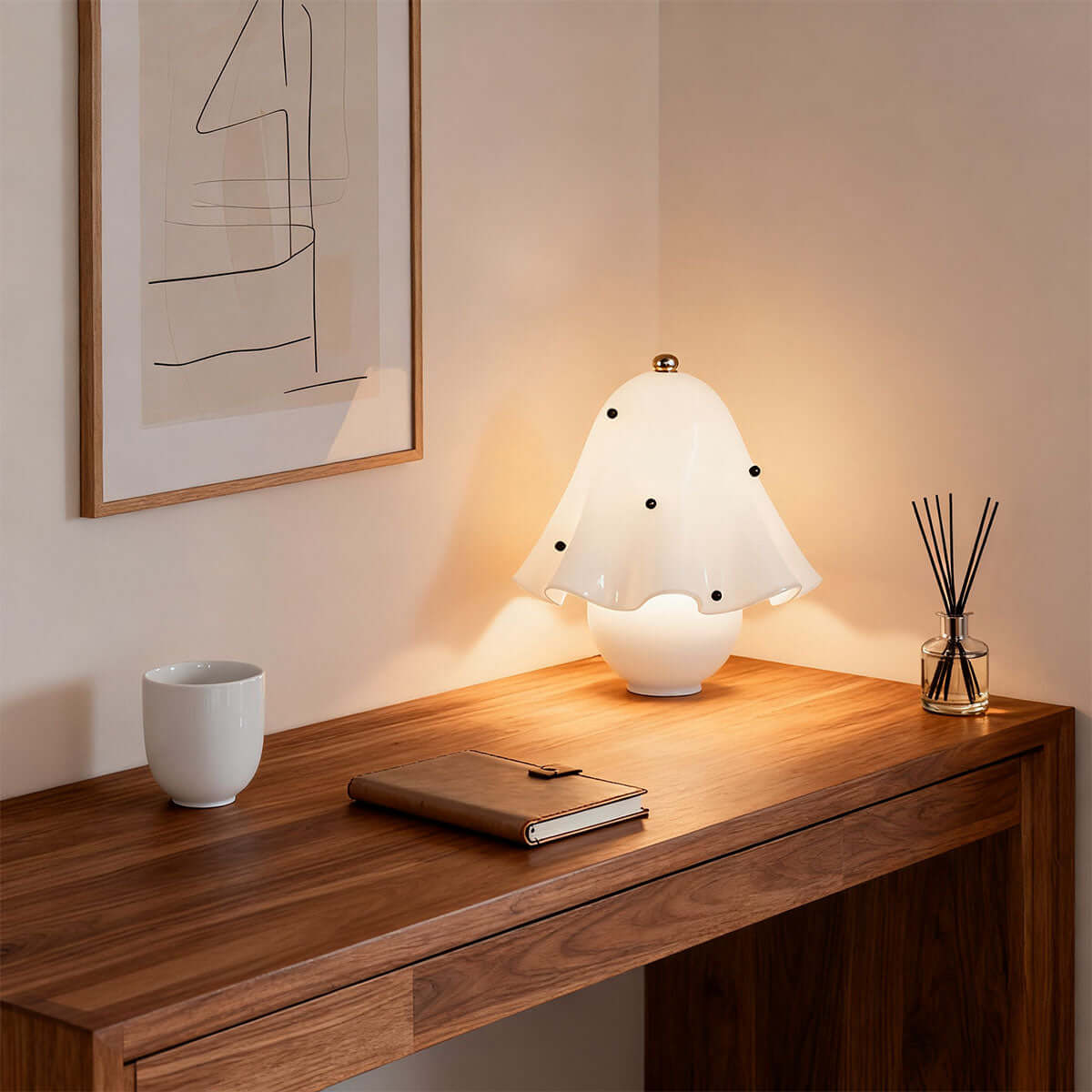 Halcyra Boho-Keramik-Tischlampe