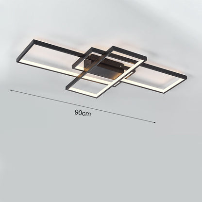 Quadris rechteckige Metall-Deckenleuchte im Bauhaus-Stil