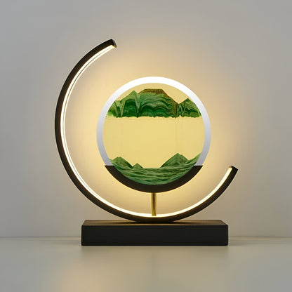Sandveil minimalistische Aluminium-Tischlampe mit Sandkunst