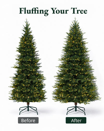 Skovra Klassischer PE/PVC-Weihnachtsbaum, 12 ft, vorbeleuchtet