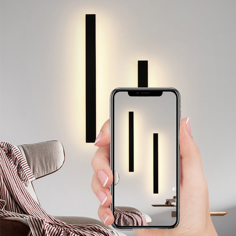 Veldrin minimalistisches, schlankes schwarzes Außen-Wandlicht aus Metall