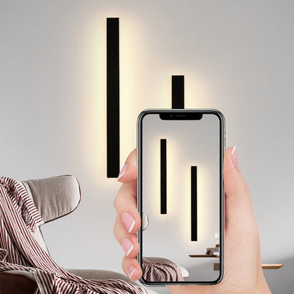 Veldrin minimalistisches, schlankes schwarzes Außen-Wandlicht aus Metall