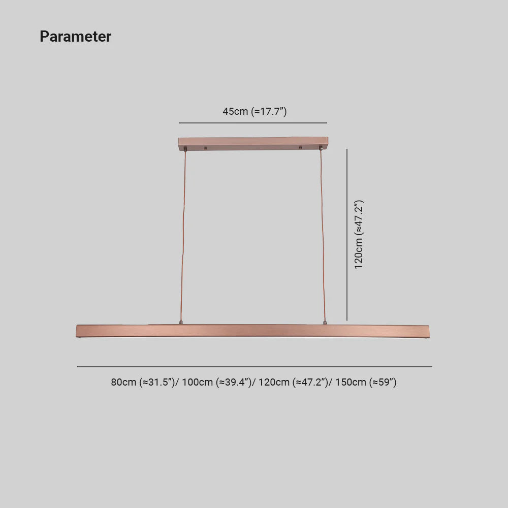 Norvale minimalistisches lineares Pendelleuchte aus Metall
