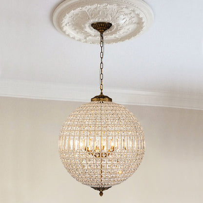Crystavelle Regency-Messing-Kristallkugel-Kronleuchter