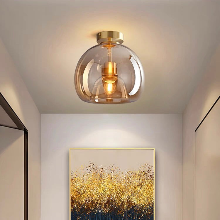 Velsora moderne Deckenleuchte aus Kupfer und Glas