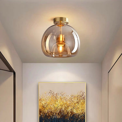 Velsora moderne Deckenleuchte aus Kupfer und Glas