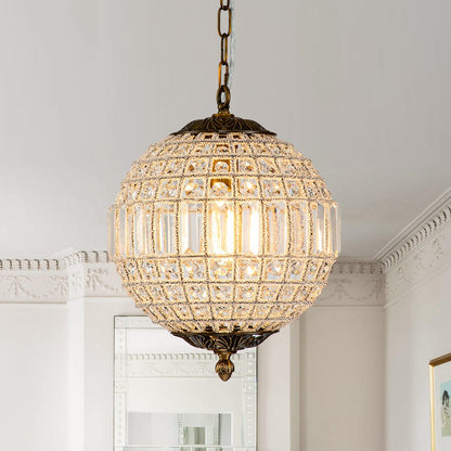 Crystavelle Regency-Messing-Kristallkugel-Kronleuchter