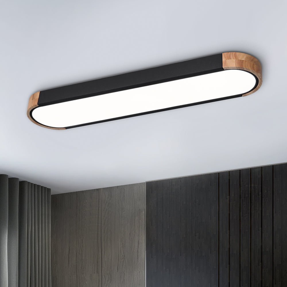 Ovalyn minimalistischer ovaler LED-Deckenleuchte aus Holz