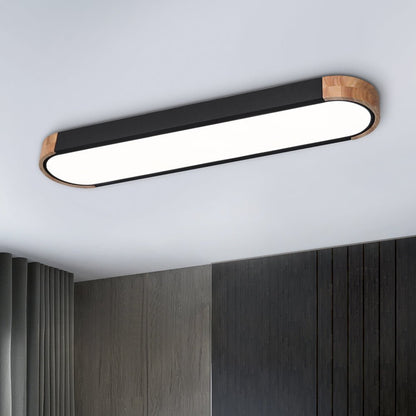 Ovalyn minimalistischer ovaler LED-Deckenleuchte aus Holz