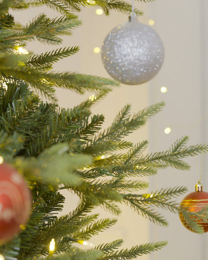 Skovra Klassischer PE/PVC-Weihnachtsbaum, 12 ft, vorbeleuchtet