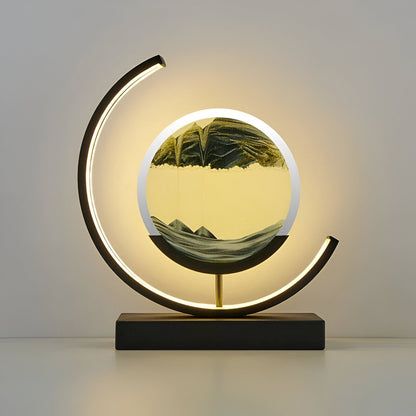 Sandveil minimalistische Aluminium-Tischlampe mit Sandkunst
