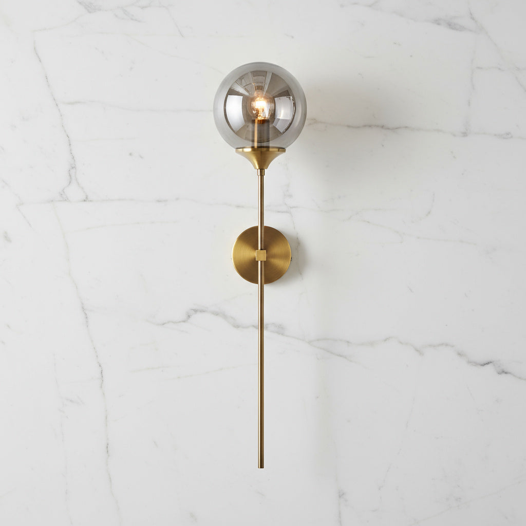 Velmira Wandleuchte mit Glaskugel im Mid-Century-Stil