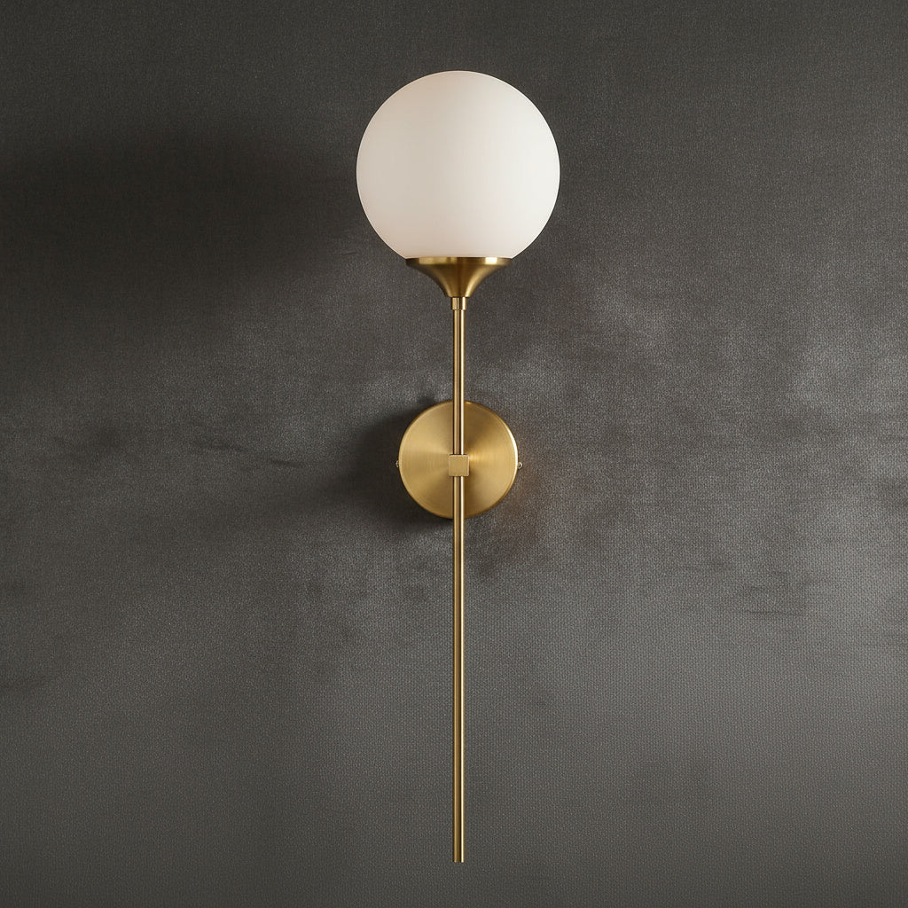 Velmira Wandleuchte mit Glaskugel im Mid-Century-Stil