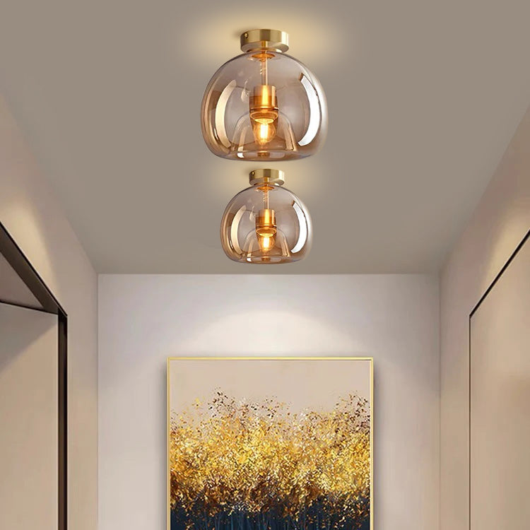 Velsora moderne Deckenleuchte aus Kupfer und Glas