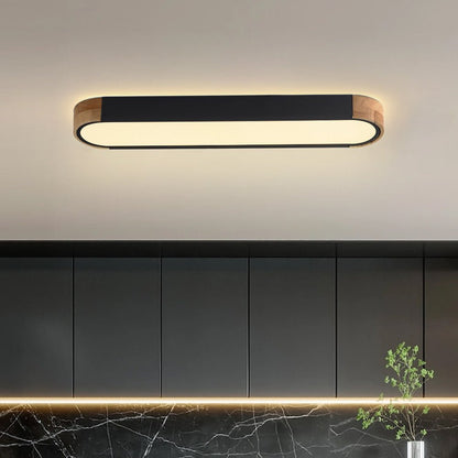 Ovalyn minimalistischer ovaler LED-Deckenleuchte aus Holz