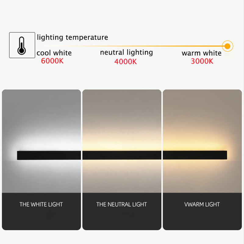 Veldrin minimalistisches, schlankes schwarzes Außen-Wandlicht aus Metall