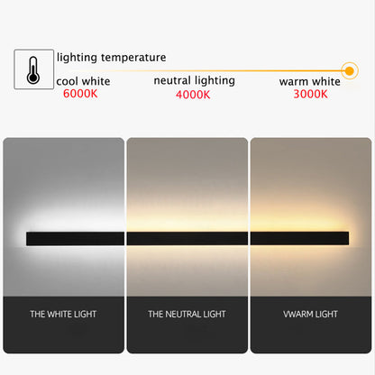 Veldrin minimalistisches, schlankes schwarzes Außen-Wandlicht aus Metall