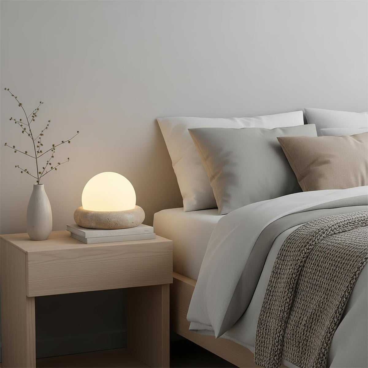 Orlando Wabi-Sabi-Travertin-Tischlampe