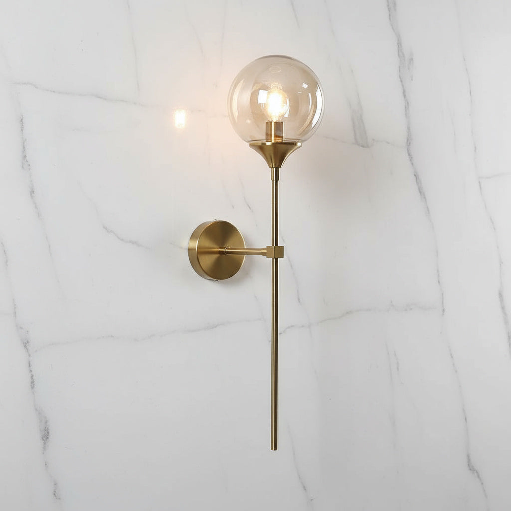Velmira Wandleuchte mit Glaskugel im Mid-Century-Stil