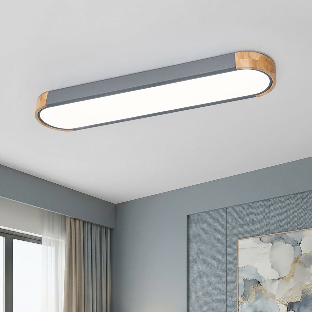 Ovalyn minimalistischer ovaler LED-Deckenleuchte aus Holz
