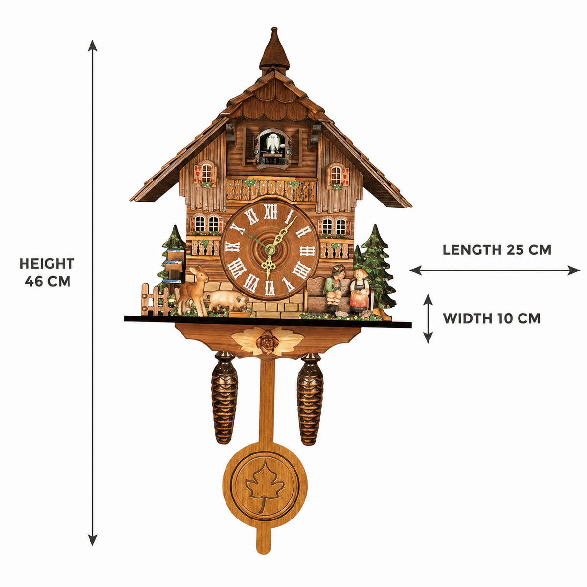 Brenvika Alpine MDF-Pendel-Kuckucksuhr