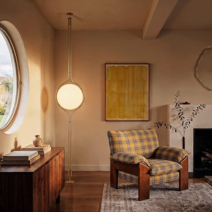 Pelvaro Mid-Century-Metalllampe vom Boden bis zur Decke