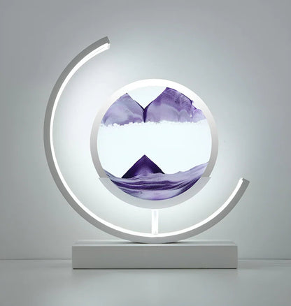 Sandveil minimalistische Aluminium-Tischlampe mit Sandkunst