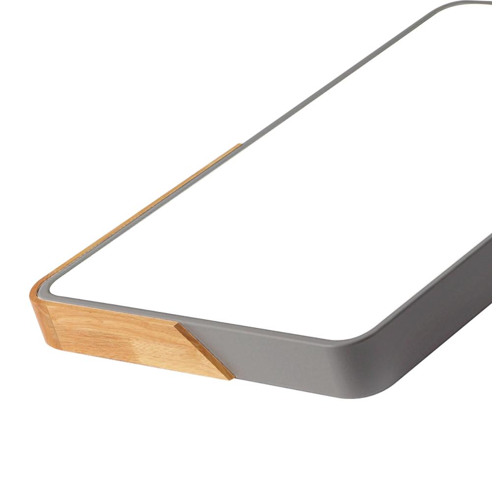 Quadrova rechteckige skandinavische LED-Deckenleuchte aus Holz