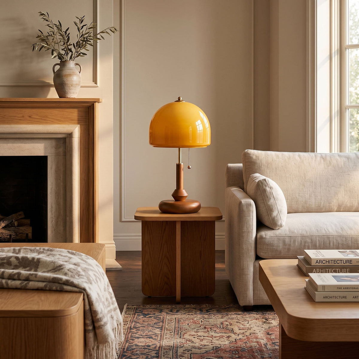 Bricora Mid-Century-Walnuss-Tischleuchte