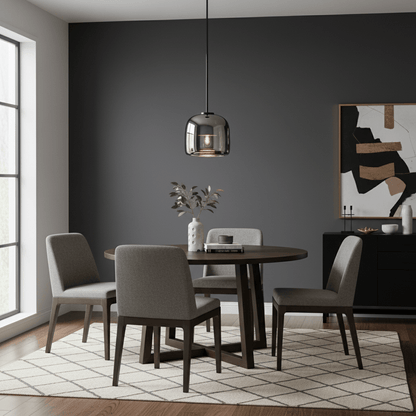 Handgeblasene Pendelleuchte mit Glasglocke