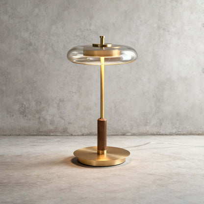 Fenrik Mid-Century-Walnuss-Tischleuchte