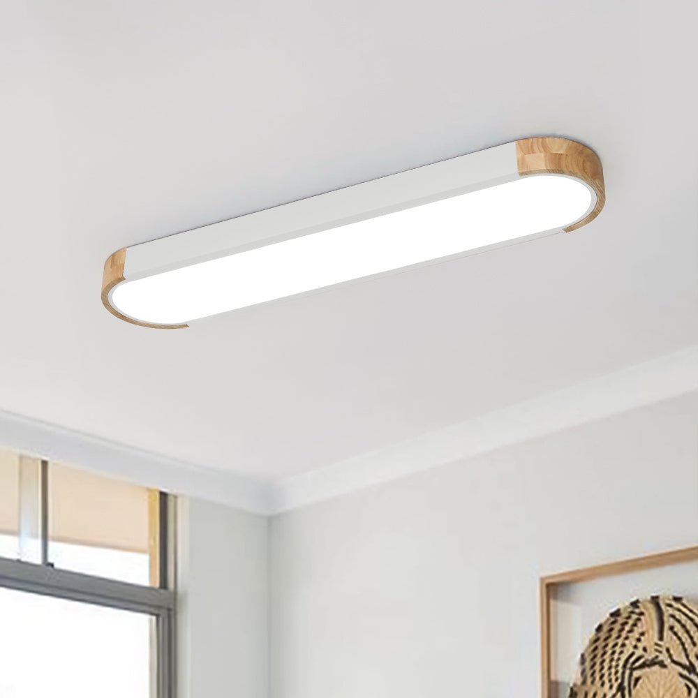 Ovalyn minimalistischer ovaler LED-Deckenleuchte aus Holz