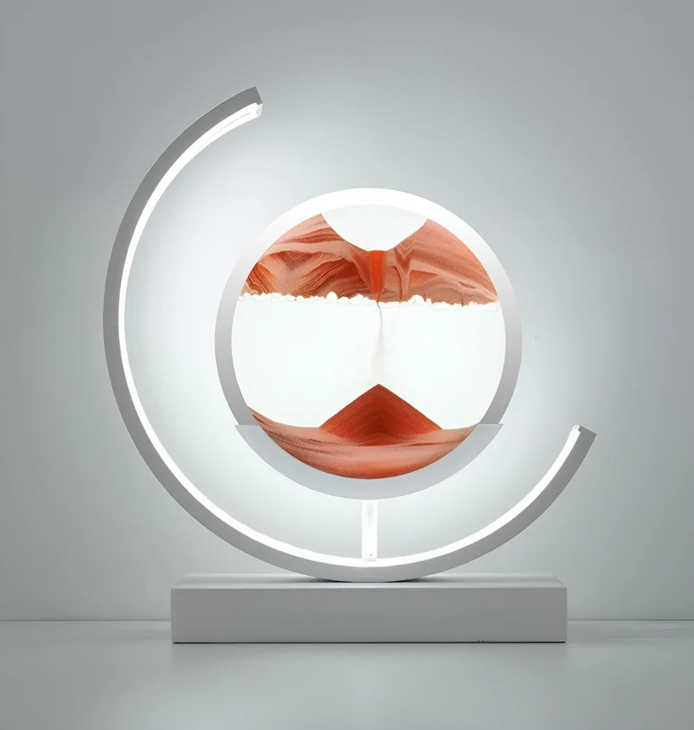 Sandveil minimalistische Aluminium-Tischlampe mit Sandkunst