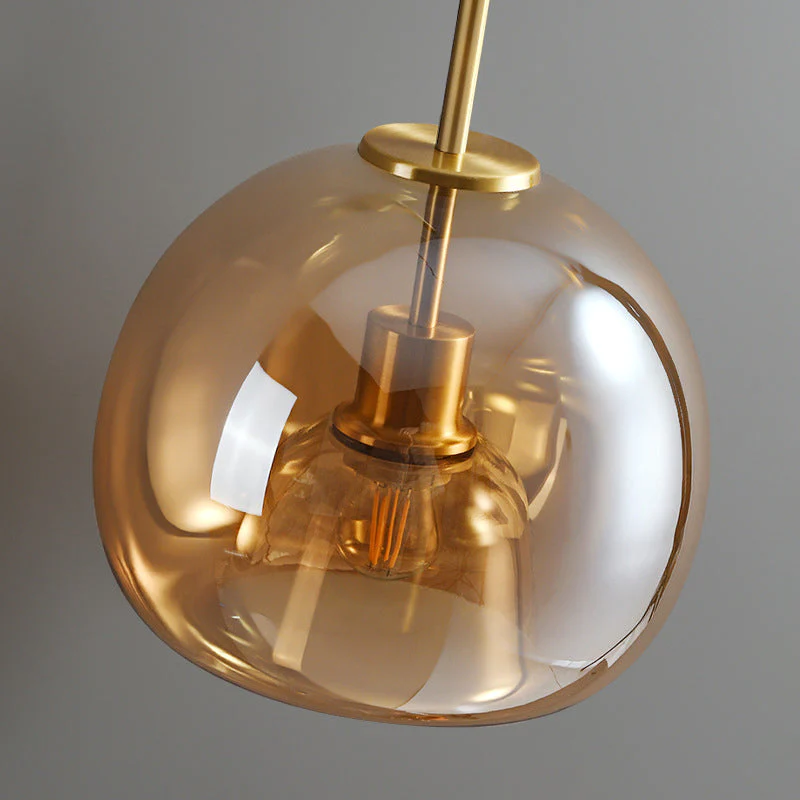 Velsora moderne Deckenleuchte aus Kupfer und Glas