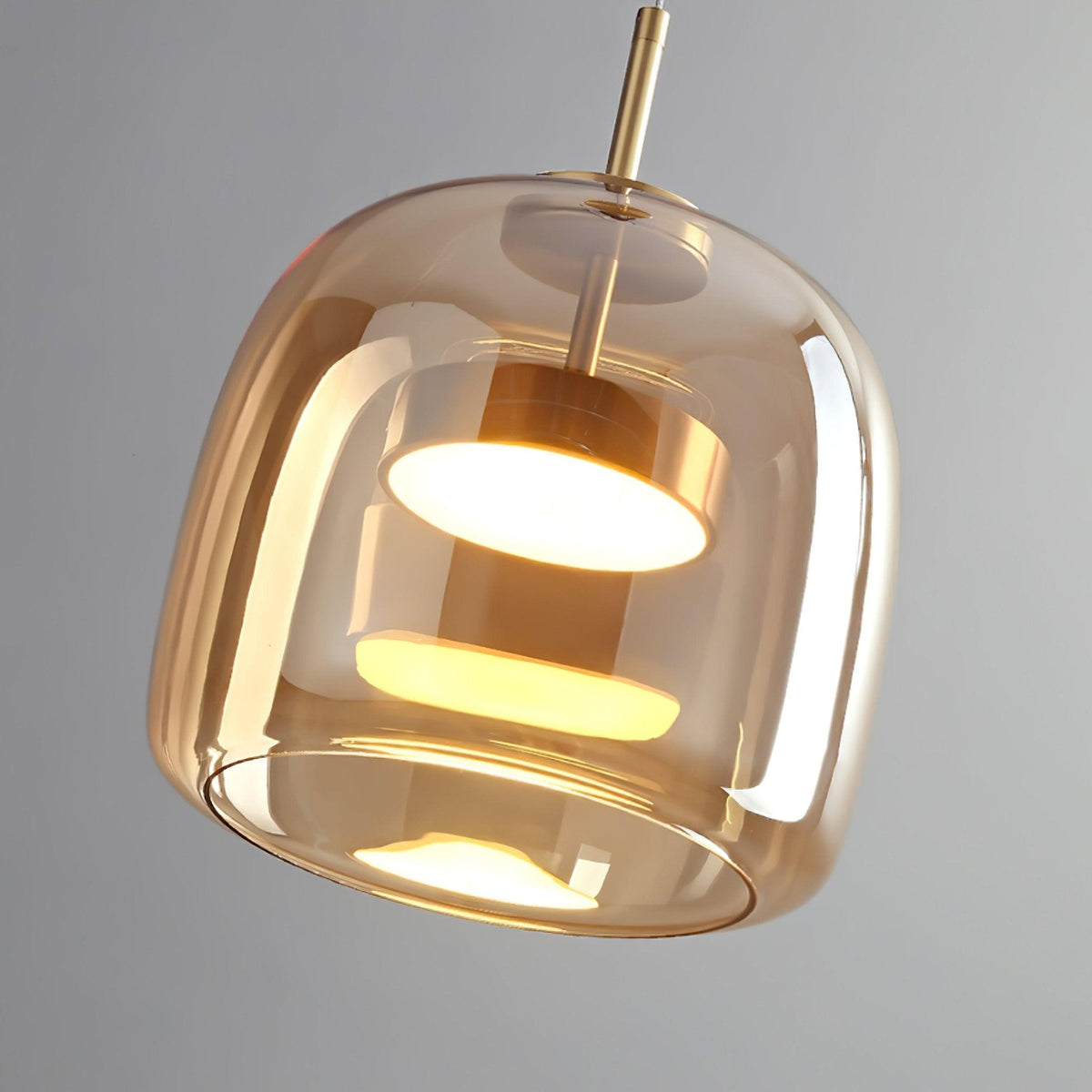 Handgeblasene Pendelleuchte mit Glasglocke