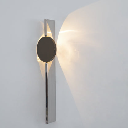 Skulpturale Spiegel-Disc-Wandleuchte