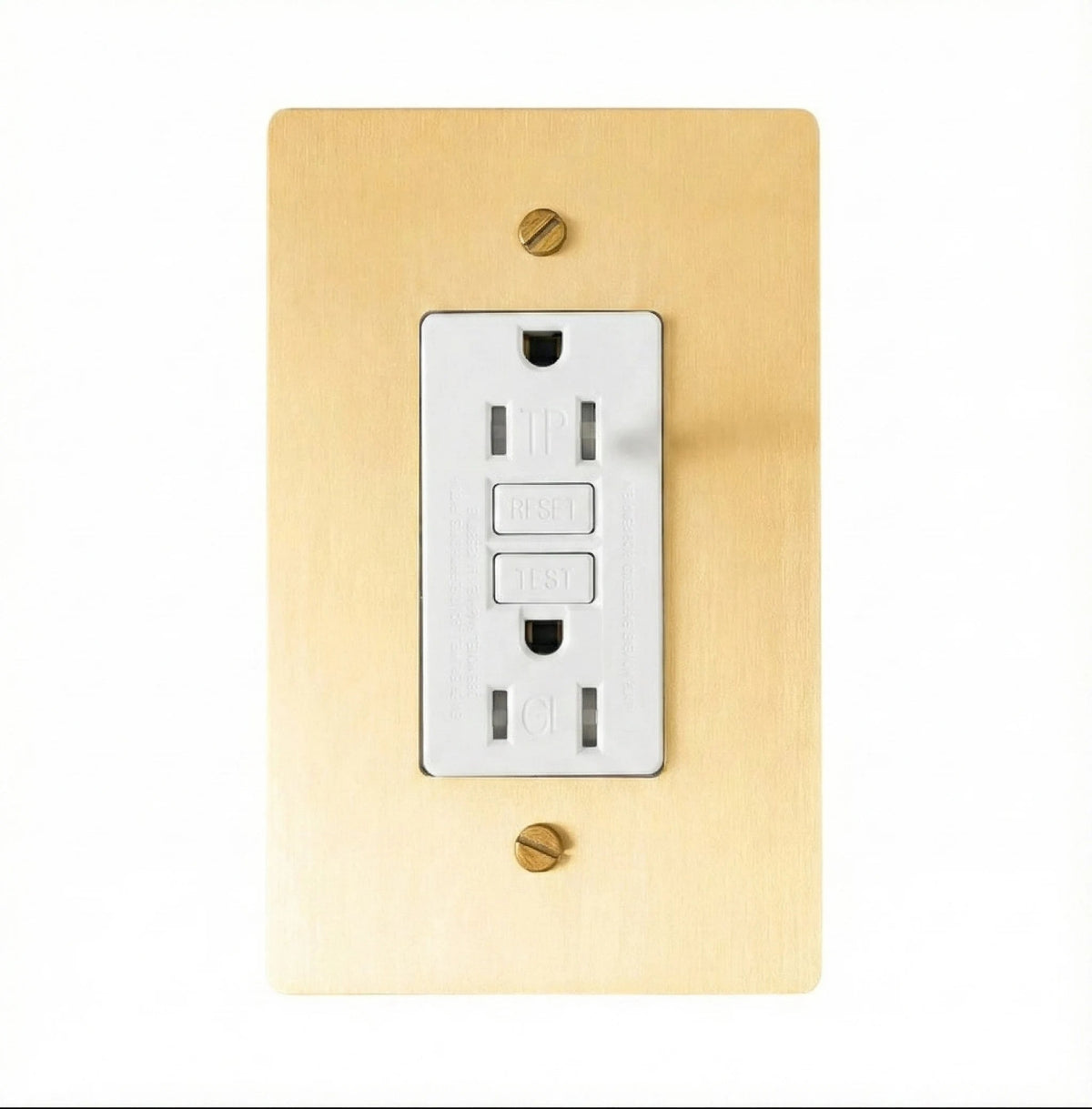 Minimalistische Messing-GFCI-Steckdose von Dellmora