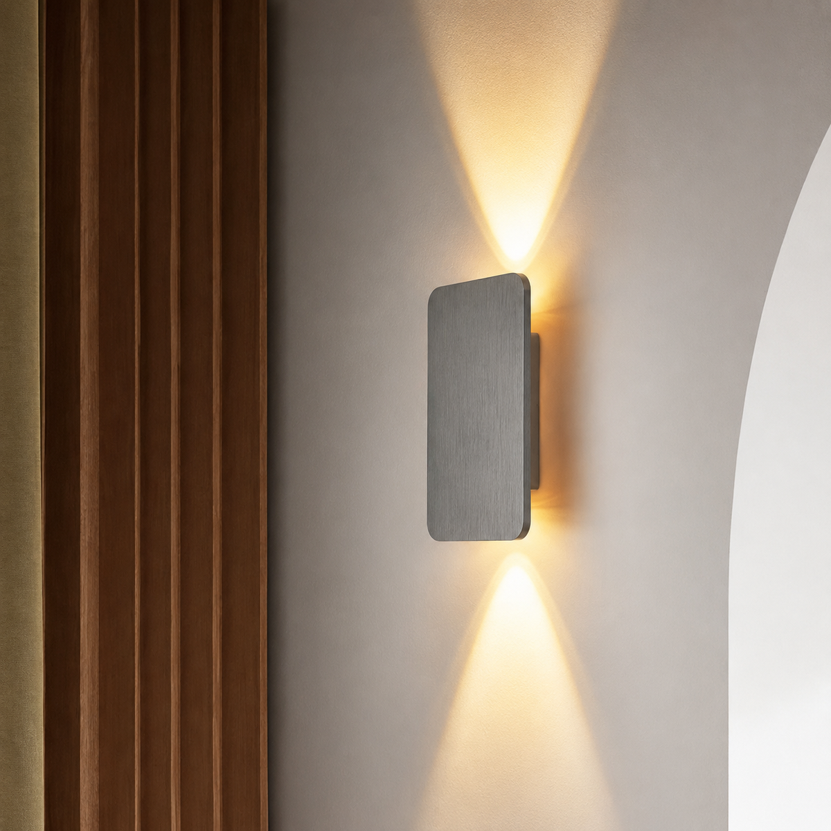 Rechteckige Metall-LED-Wandleuchte